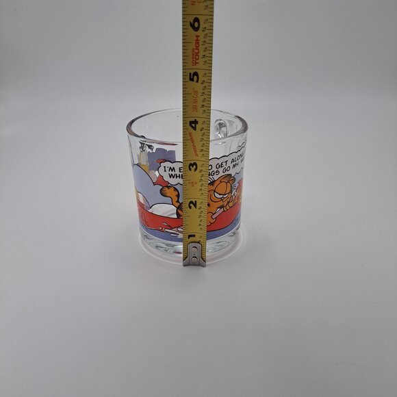 McDonalds Garfield Glass Mug Coffee Cup 1978 Cartoon By Jim Davis Cat Design - Picture 4 of 13